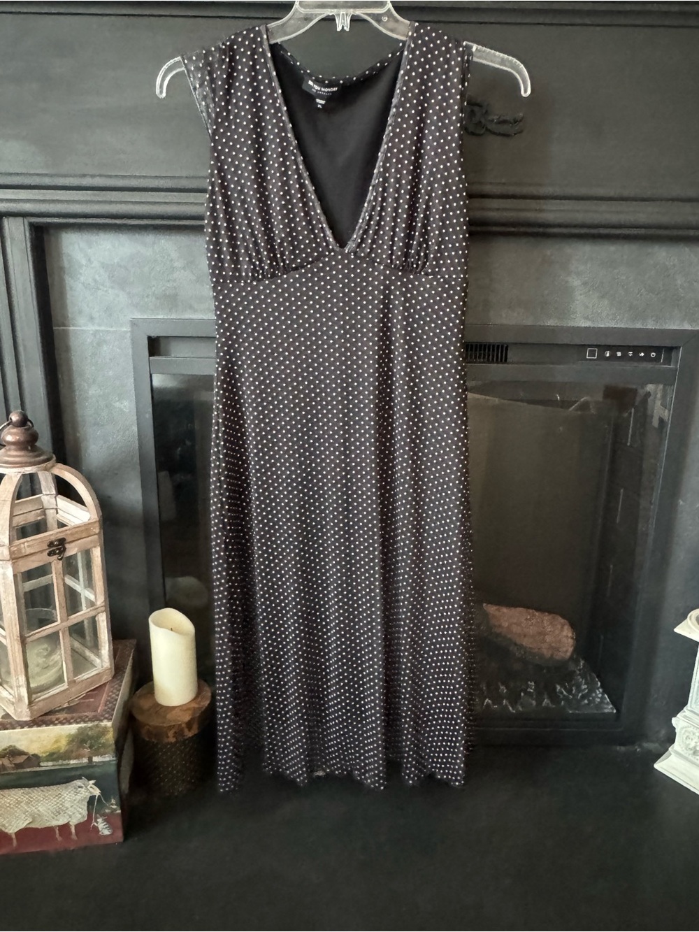 See You Monday Black Polka Dot Midi Dress